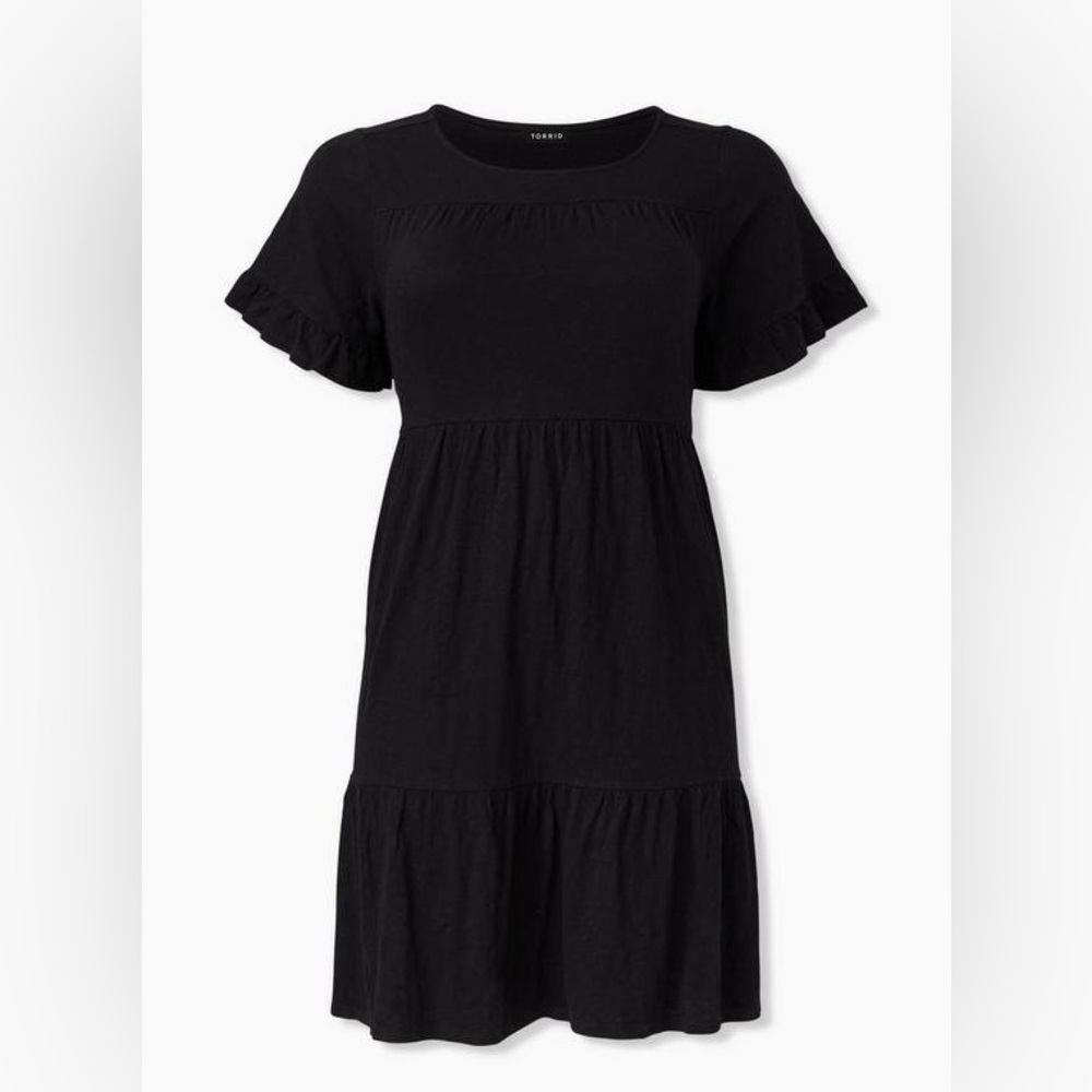Torrid Mini Jersey Shirred Tiered Dress
